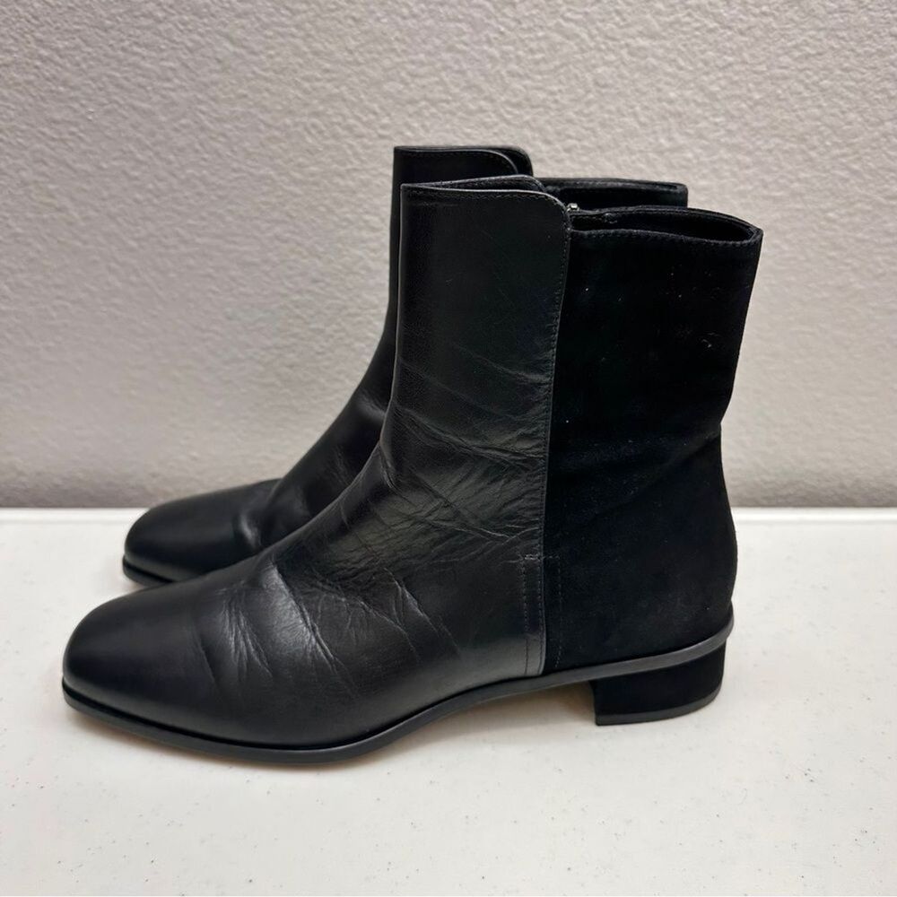 Aquatalia Boots Size 9 Lucia Black Ankle Womens Leather Suede Fall - Picture 4 of 8